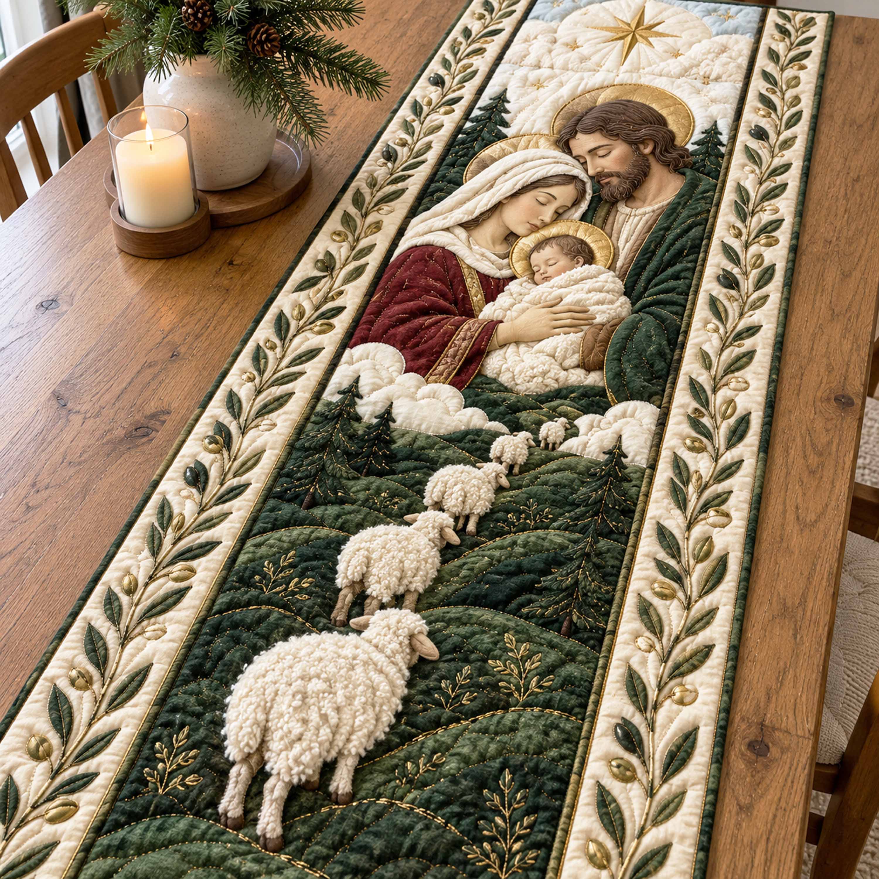 Heavenly Child Quilted Table Runner NCU0NTD2330