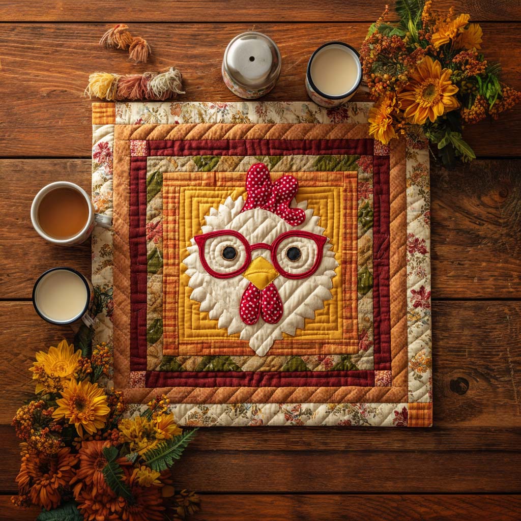 Hen Sweet Hen Quilted Table Topper NCU0NXD006