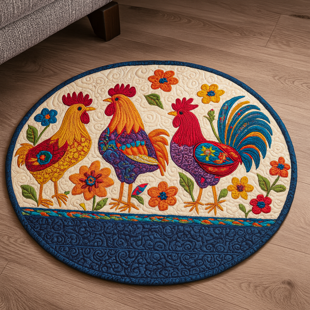 Hen Haven Quilted Round Mat NCU0NNT1315
