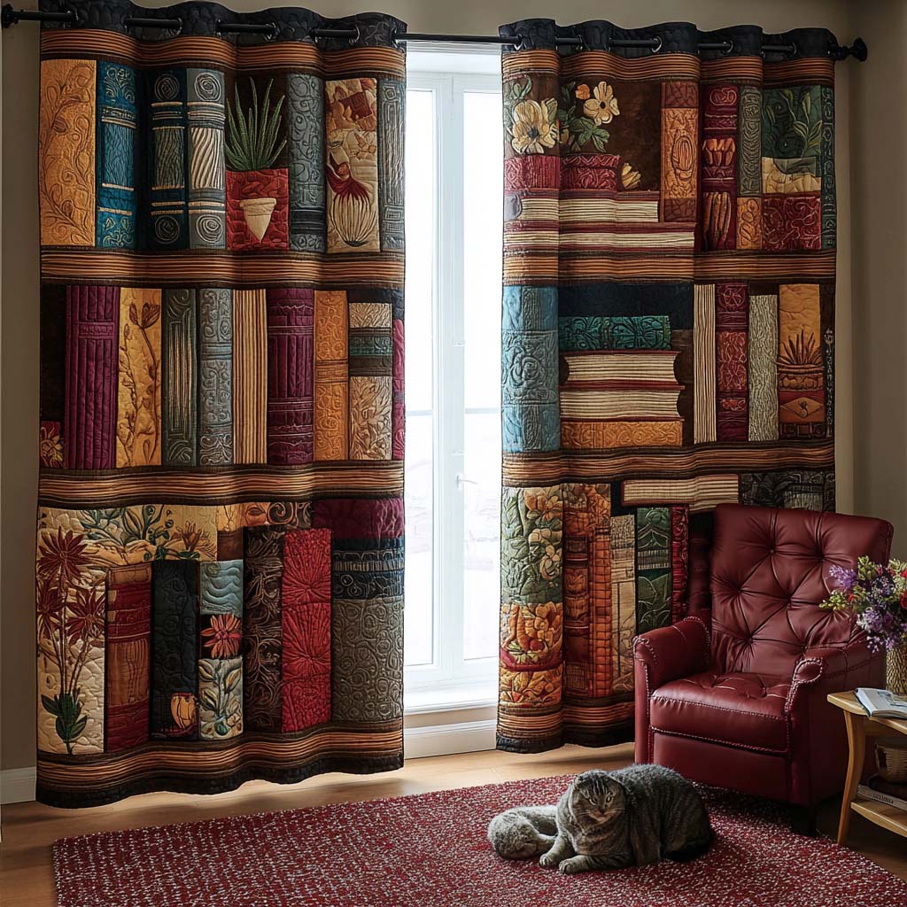 Hidden Library Quilted Curtains NCU0NNT2309