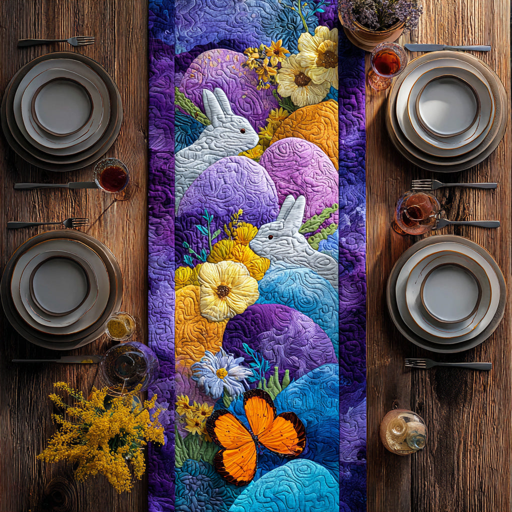 Hiding Easter Bunny Quilted Table Runner NCU0HNH339