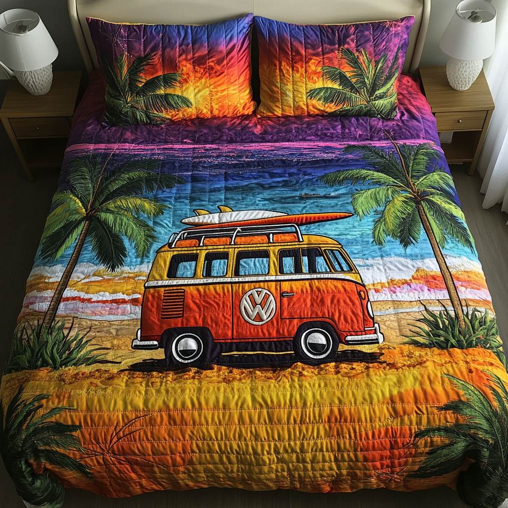 Hippie Adventure 3-Piece Quilted Bedding Set NCU0NVH440