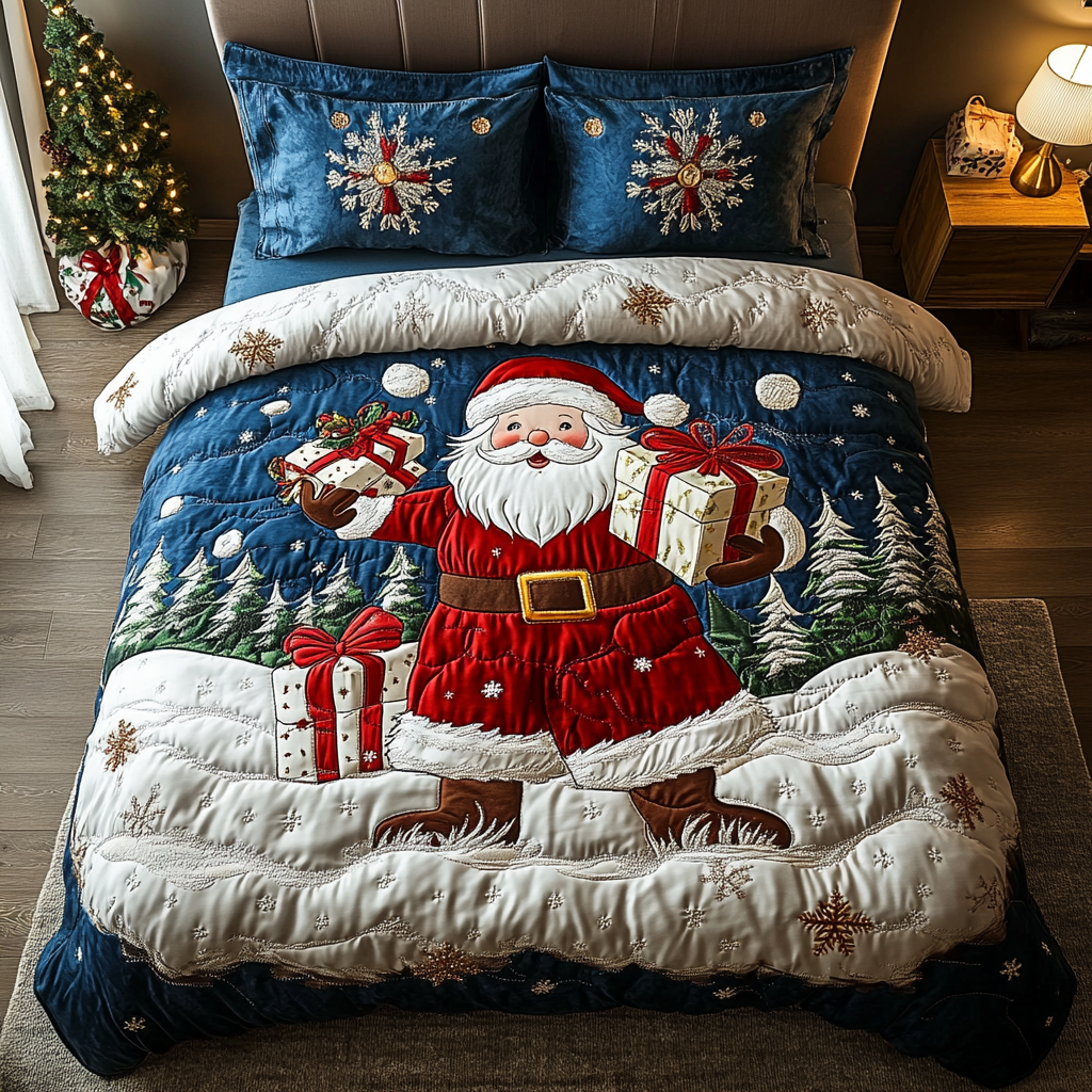 Holiday Cheer 3-Piece Quilted Bedding Set NCU0DDK078
