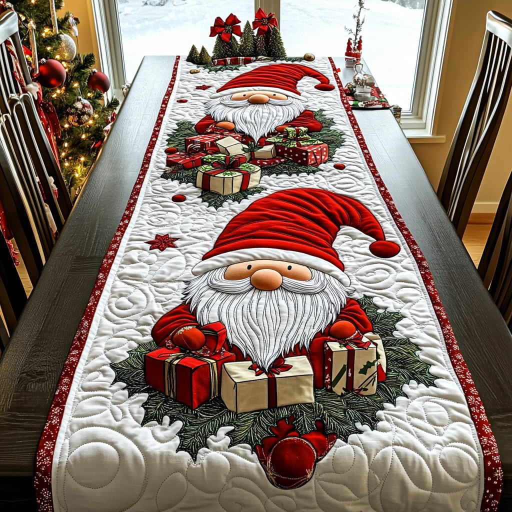 Holiday Gnome Quilted Table Runner NCU0DDK1325