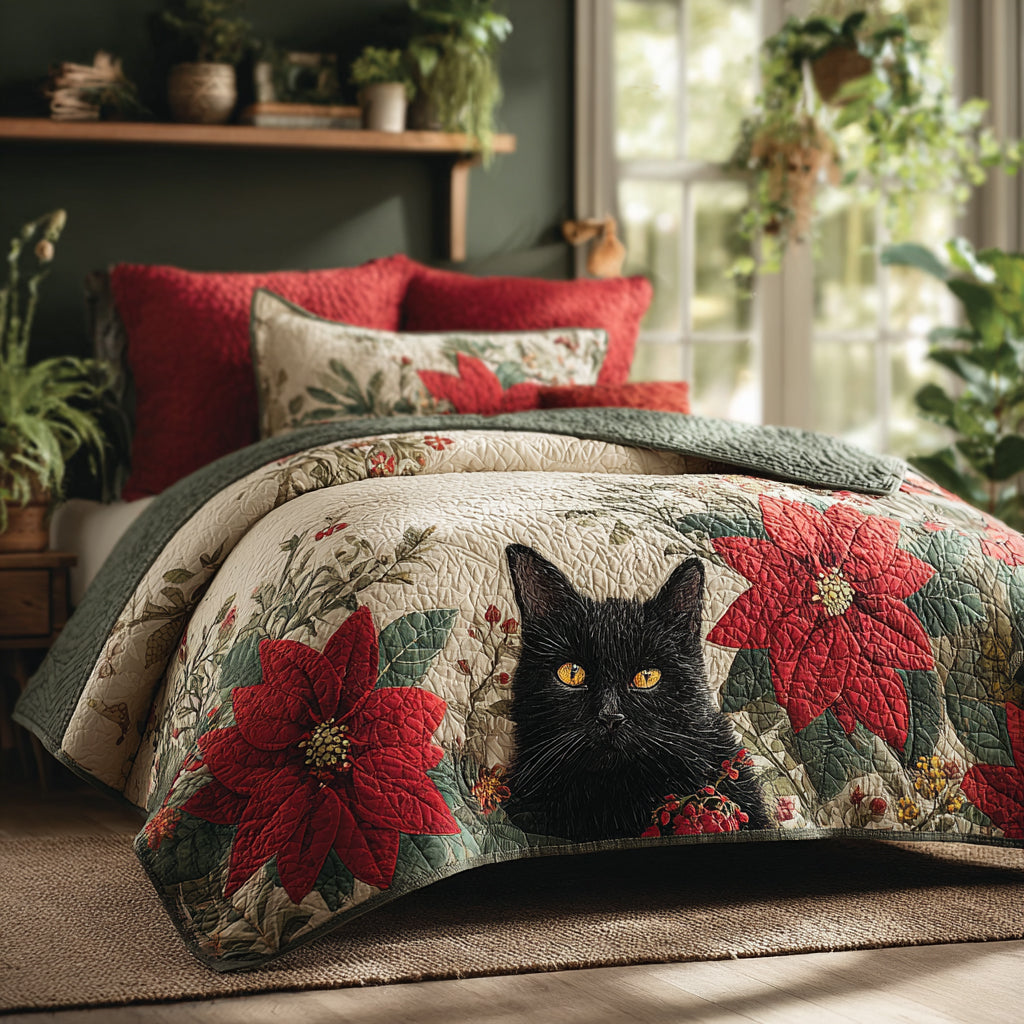 Holiday Haven 3-Piece Quilted Bedding Set NCU0DV1307