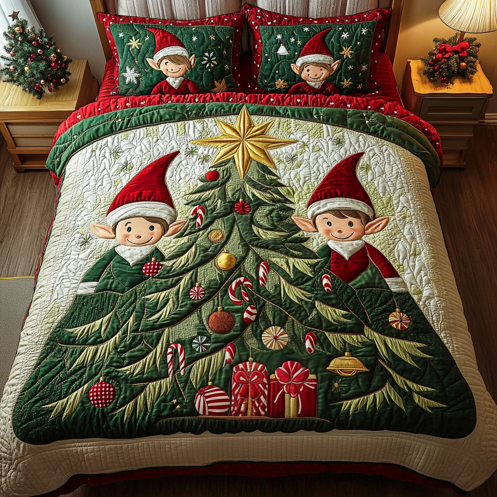 Holiday Helper 3-Piece Quilted Bedding Set NCU0VH485