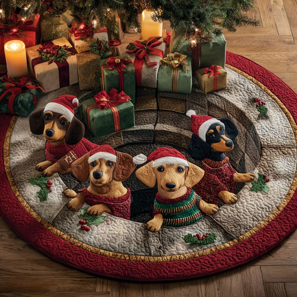 Holiday Paws Quilted Round Mat NCU0DV1254