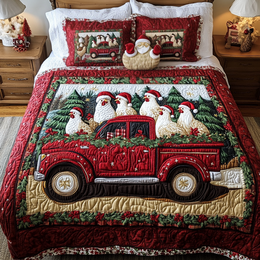 Holiday Ride 3-Piece Quilted Bedding Set NCU0NT2095