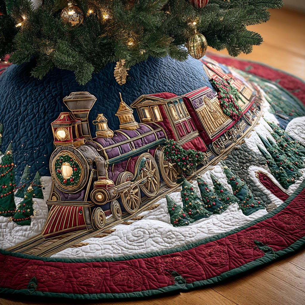 Holiday Steam Line Christmas Quilted Tree Skirt NCU0NTD802