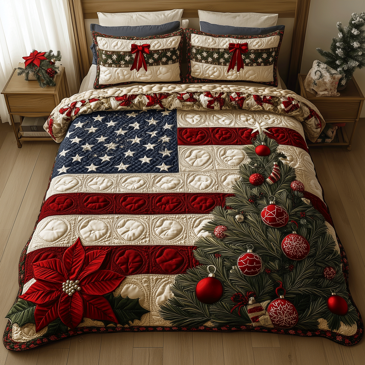 Holiday Heritage 3-Piece Quilted Bedding Set NCU0TH2174