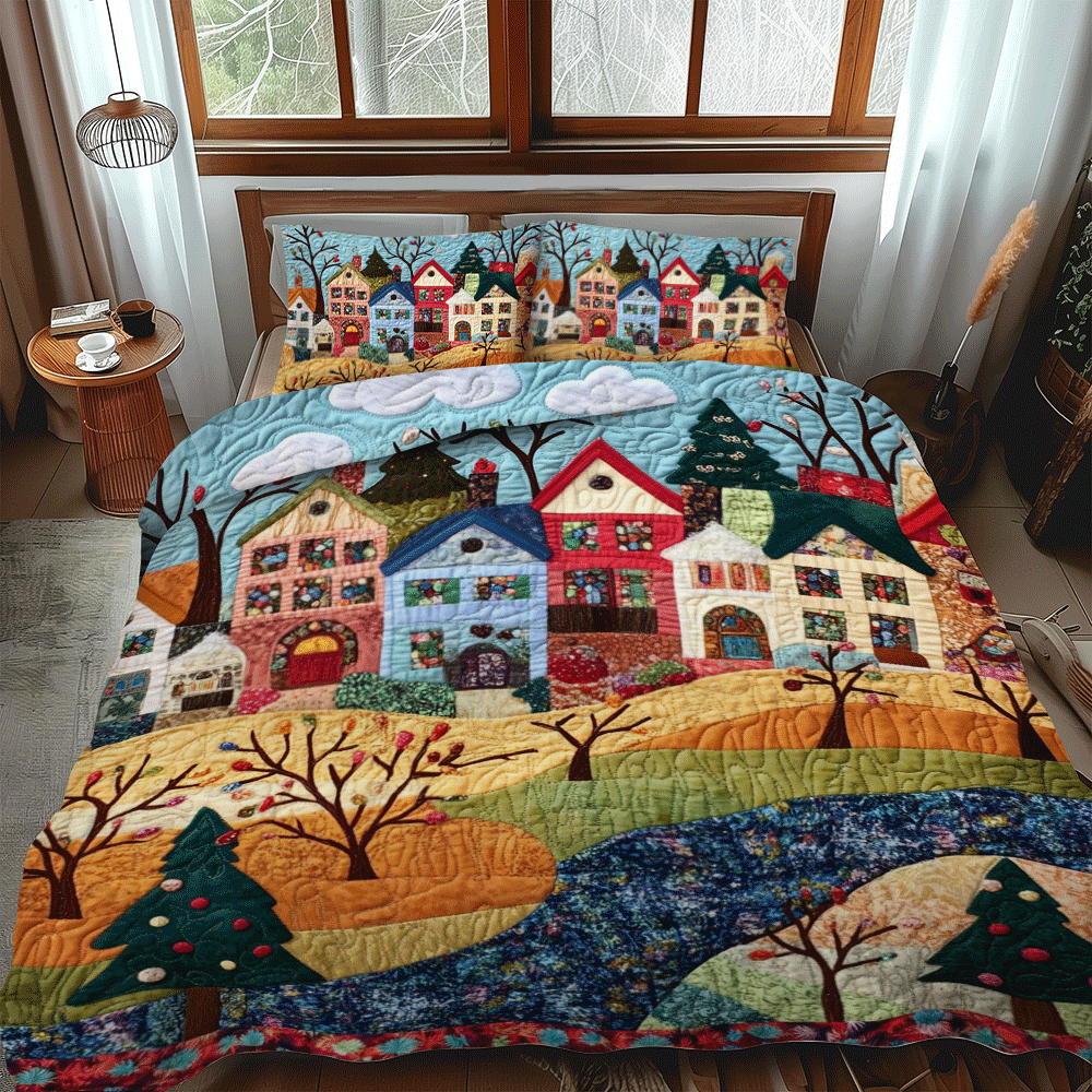 Holly Jolly Comfort 3-Piece Quilted Bedding Set NCU0PD755
