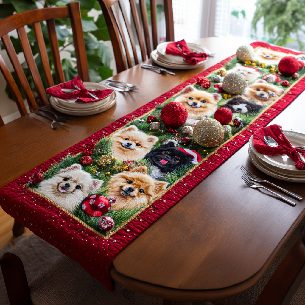 Holly Pomeranian Quilted Table Runner NCU0HNH570