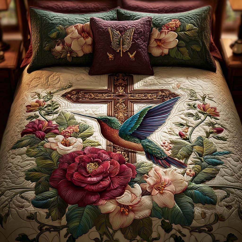 Holy Humming 3-Piece Quilted Bedding Set NCU0DQQ0130