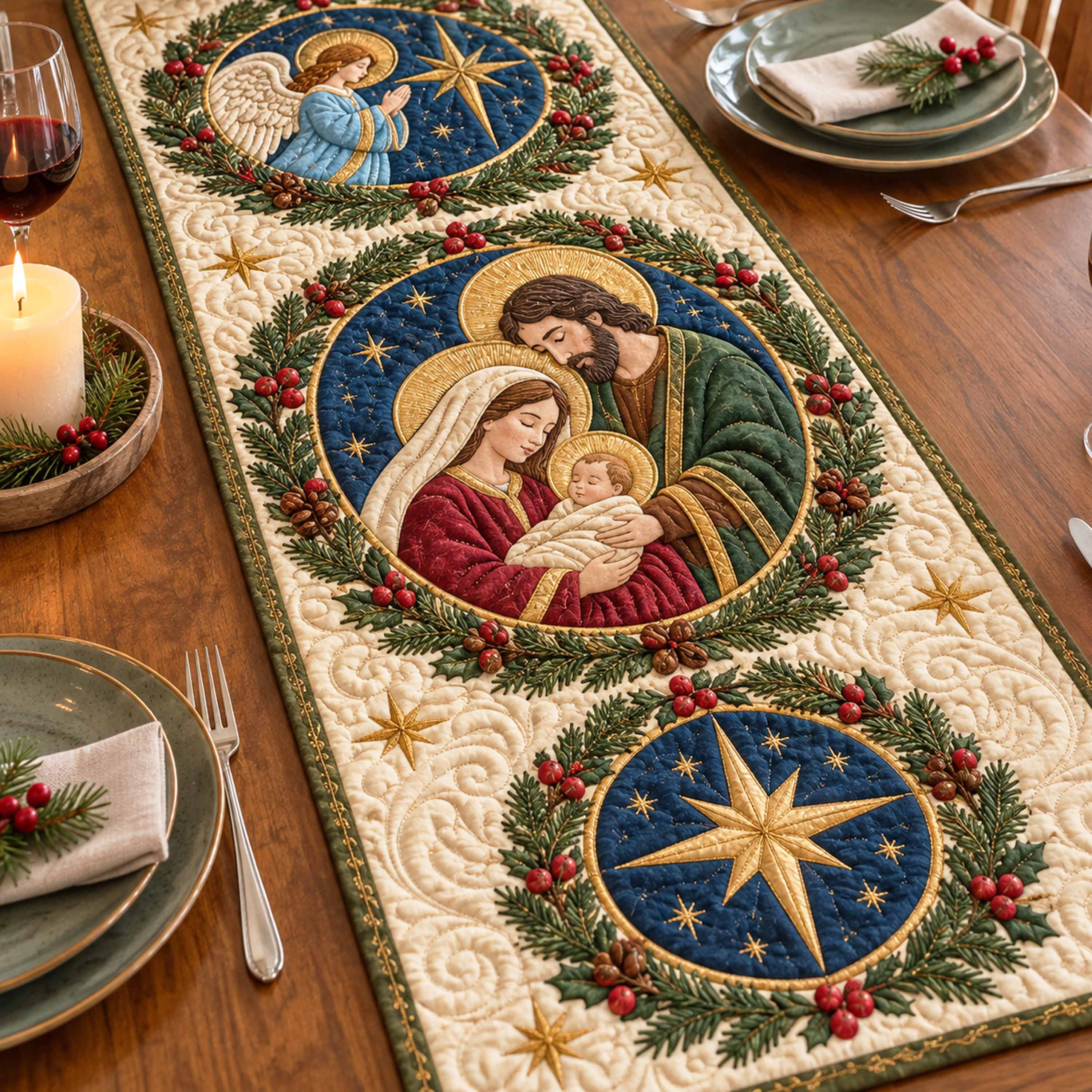 Holy Radiance Quilted Table Runner NCU0NTD2328