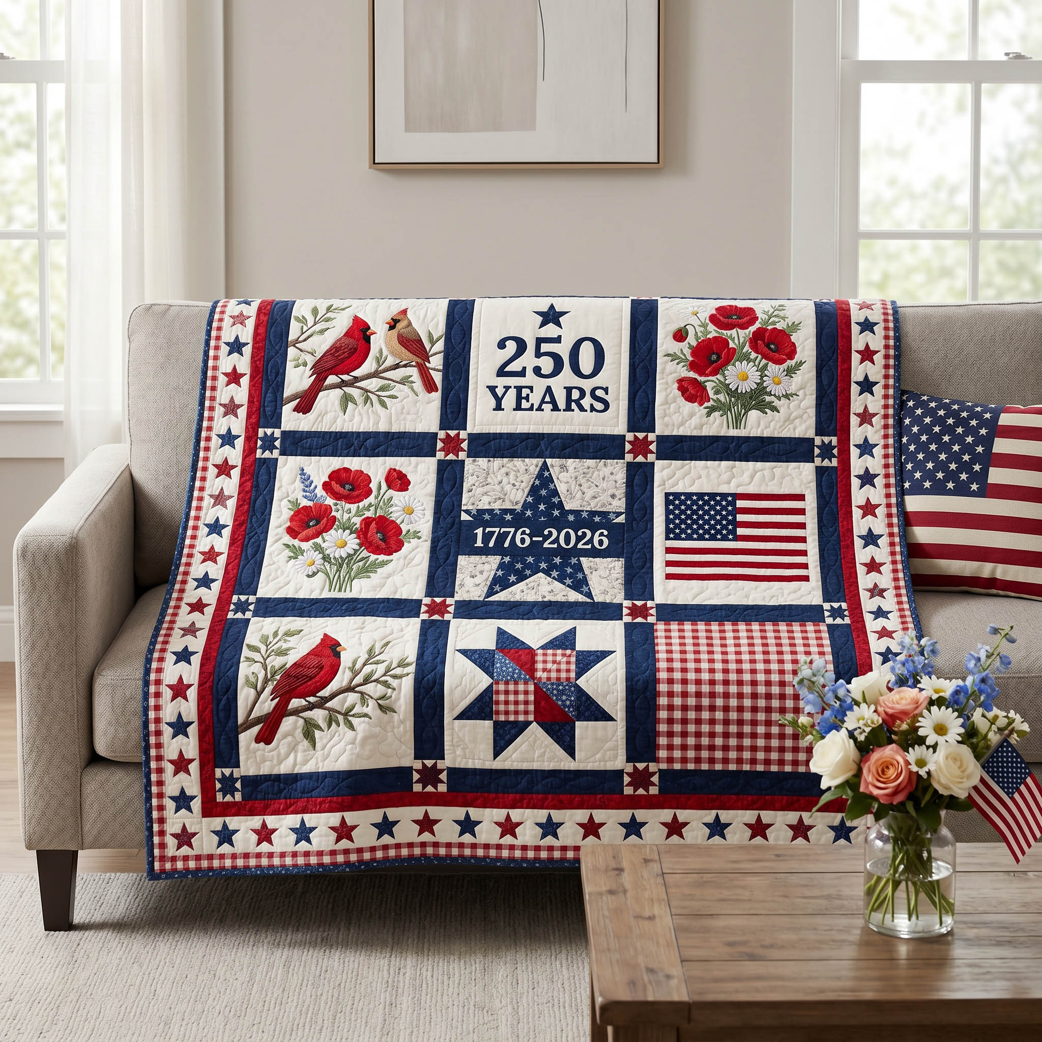 Honor Cardinal Quilted Blanket NCU0NTD1887
