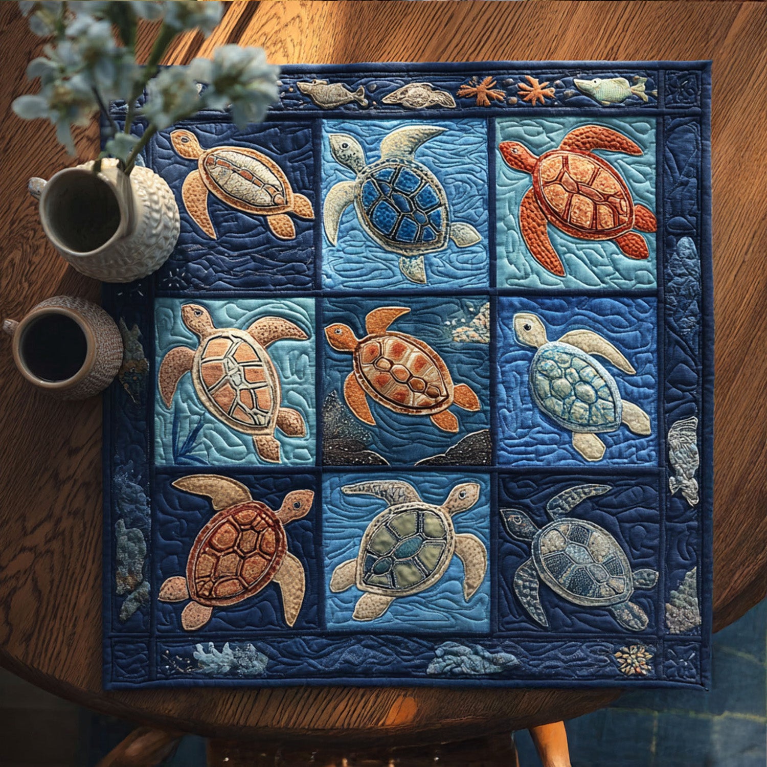 Hula Shell Quilted Table Topper NCU0PTT685