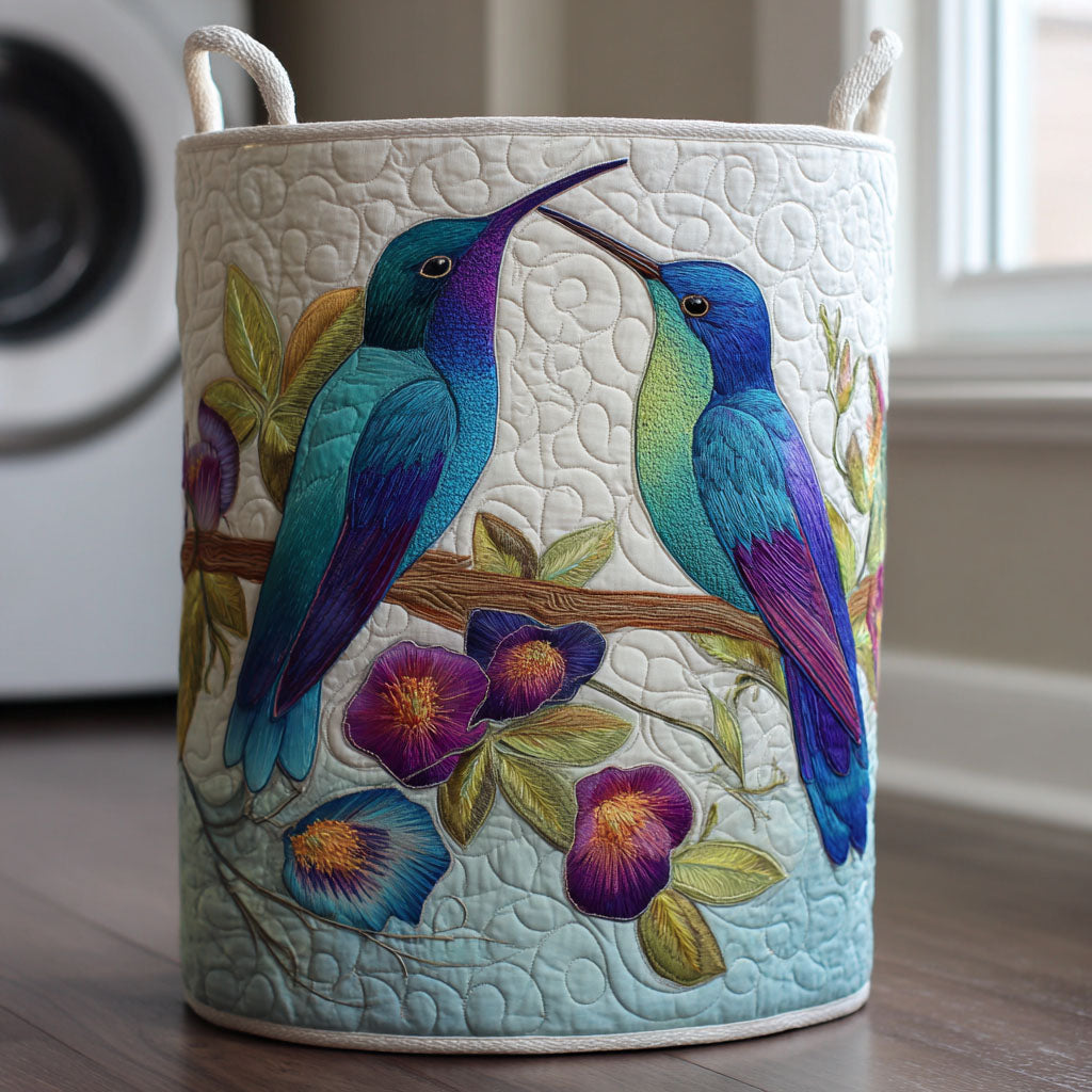 Hummingbird Delight Quilted Laundry Basket NCU0DDK2037