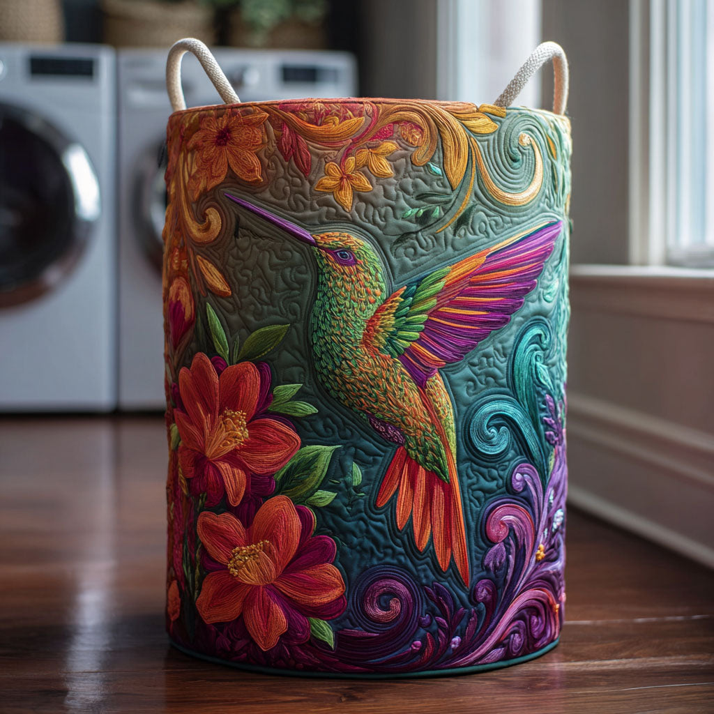 Hummingbird Glow Quilted Laundry Basket NCU0DDK2033