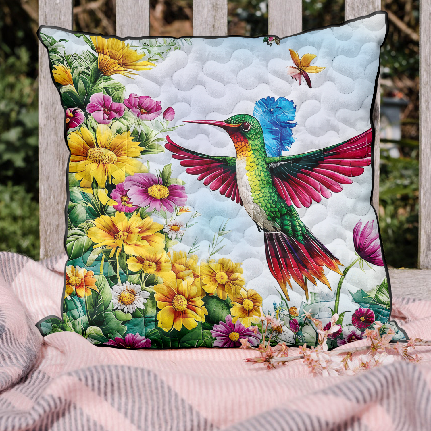 Hummingbird Joy Quilted Pillow Case NCU0DDK313