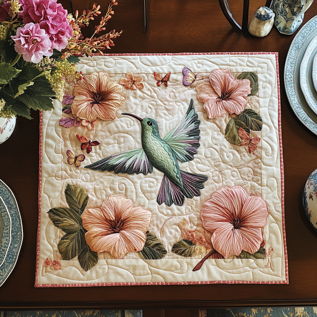 Hummingbird Spirit Quilted Table Topper NCU0DDK633