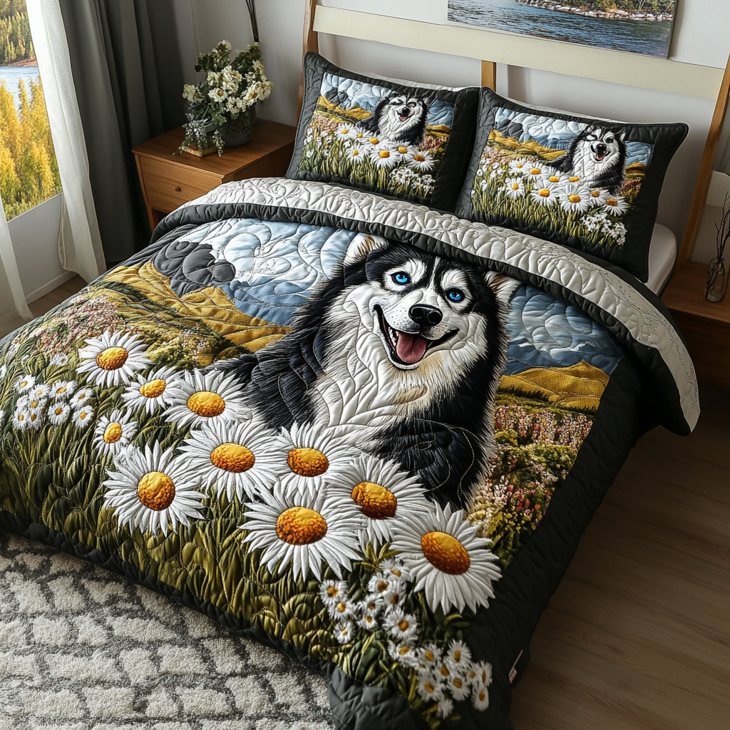 Husky Adventure 3-Piece Quilted Bedding Set NCU0DV462