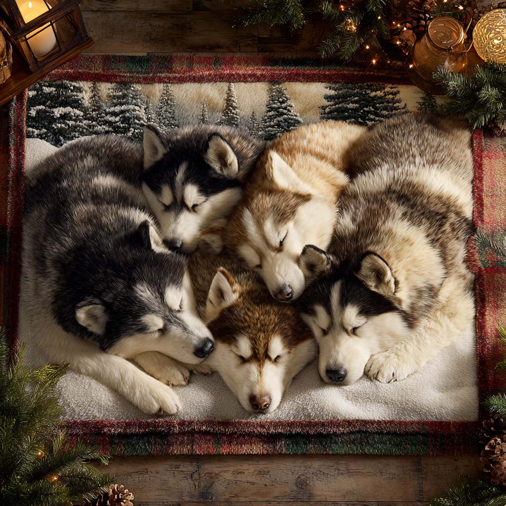 Husky Family Nap Area Rug NCU0NXD852