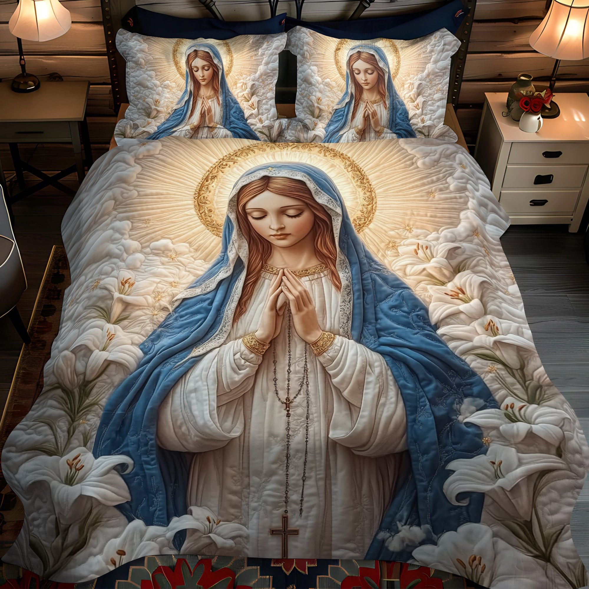 Immaculate Hope 3-Piece Quilted Bedding Set NCU0NT1782