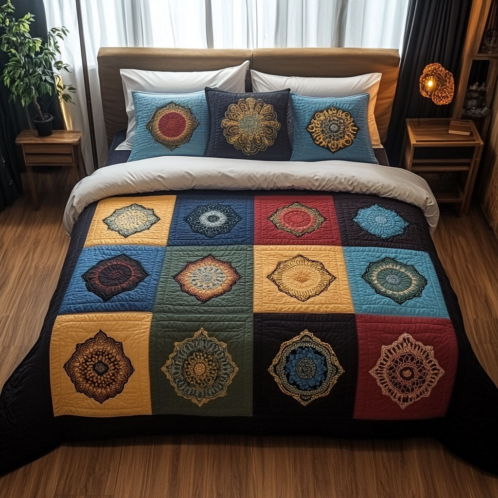 Infinite Loops 3-Piece Quilted Bedding Set NCU0PTT543