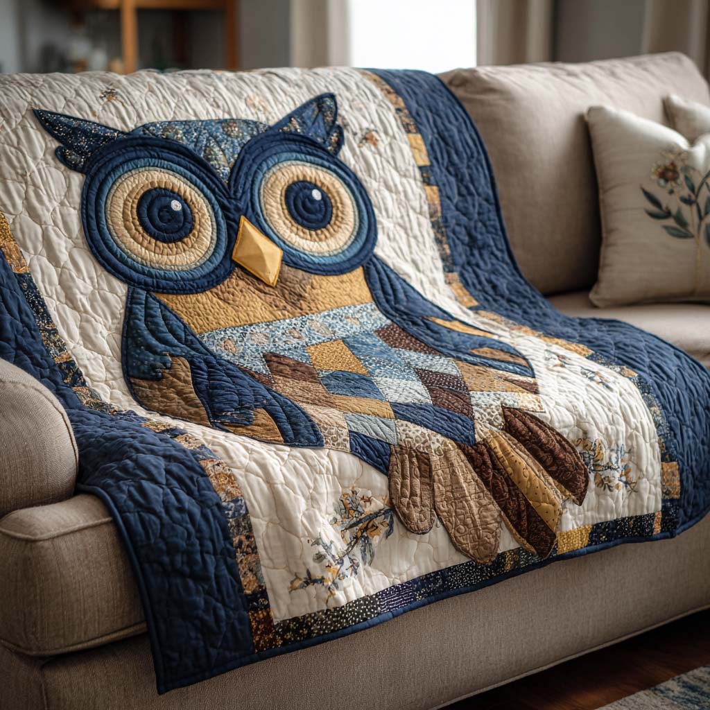 Intelligent Night Bird Quilted Blanket NCU0NNT2163