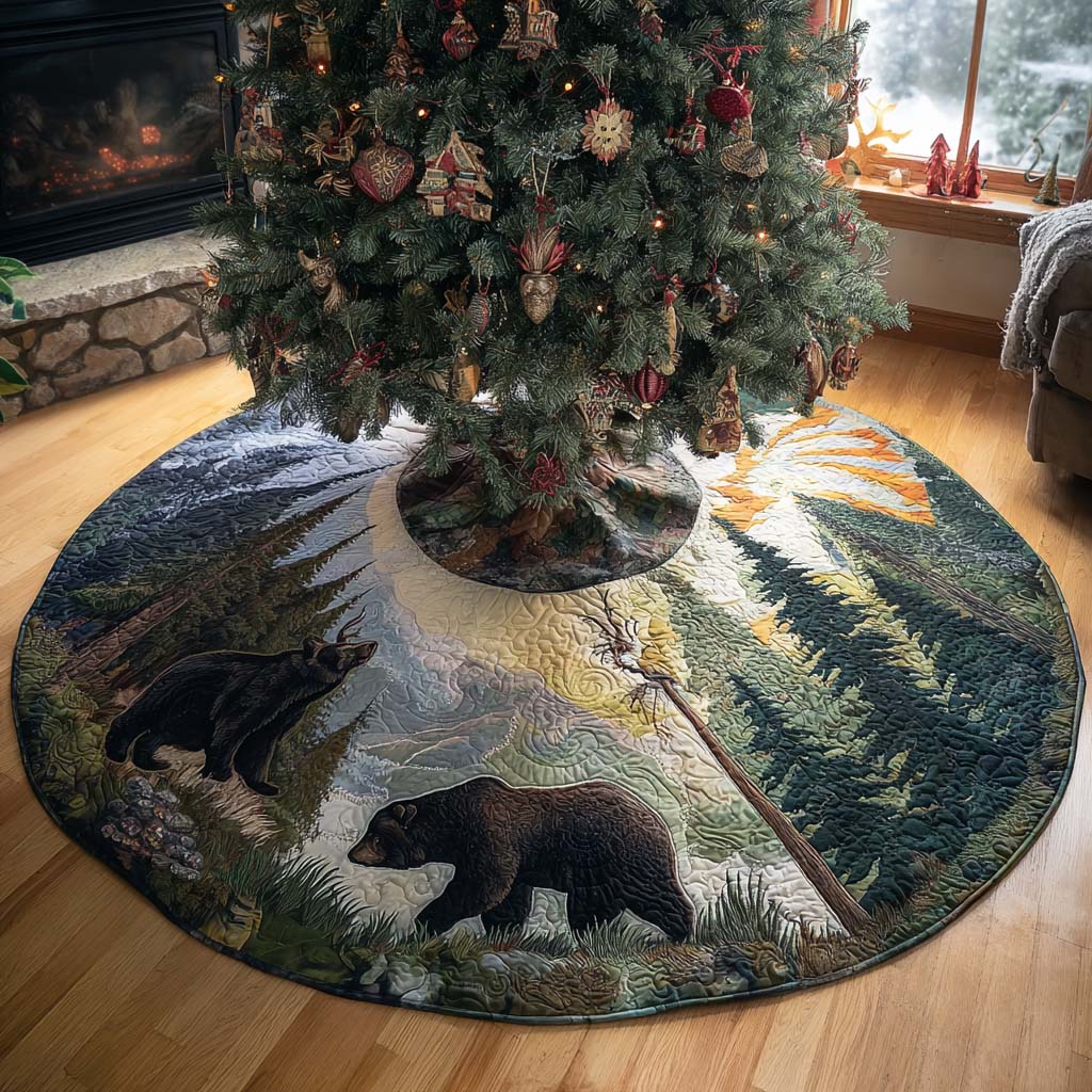 Woodland Christmas Quilted Tree Skirt NCU0QN071
