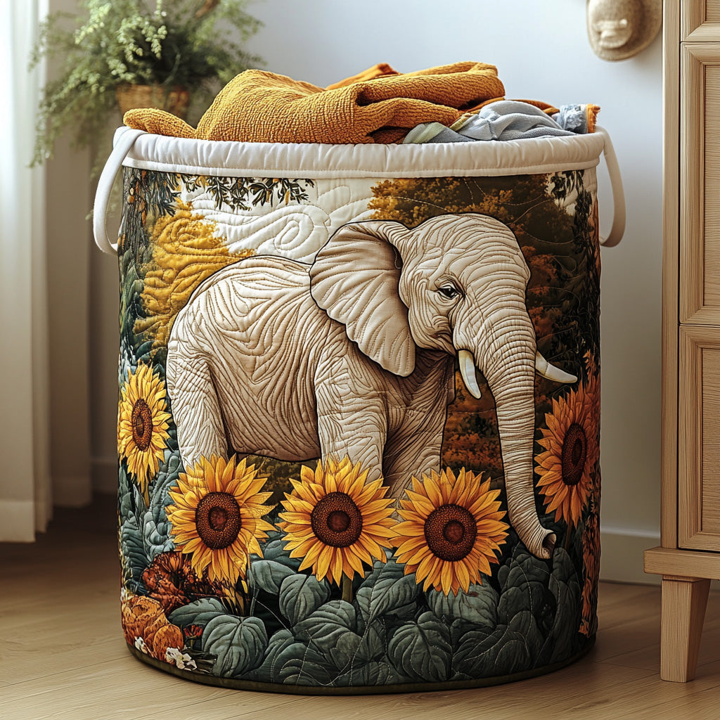 Ivory Haven Quilted Laundry Basket NCU0DV784