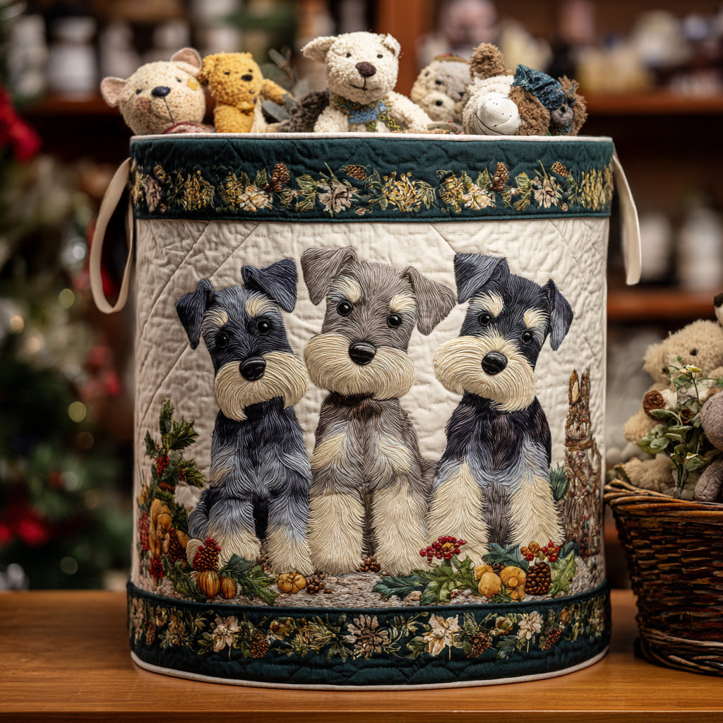 Jingle Schnauzer Quilted Laundry Basket NCU0DV1085