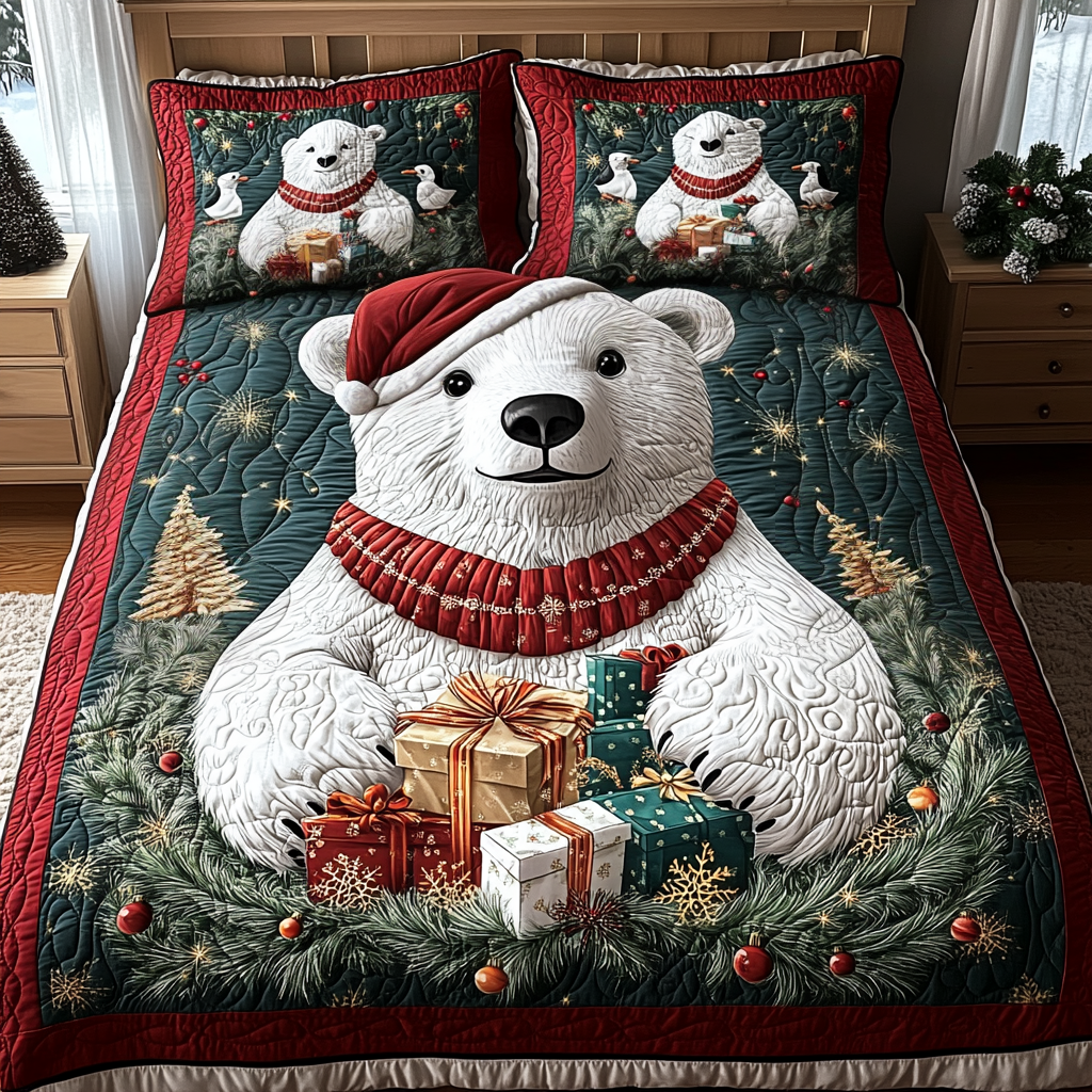Jolly Bear Dreams Quilted Bedding Set NCU0DV1988