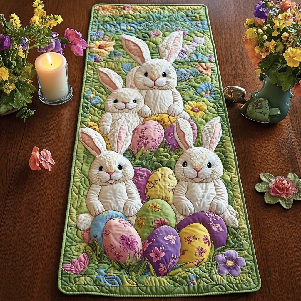 Joyful Hops Quilted Table Runner NCU0NVH281