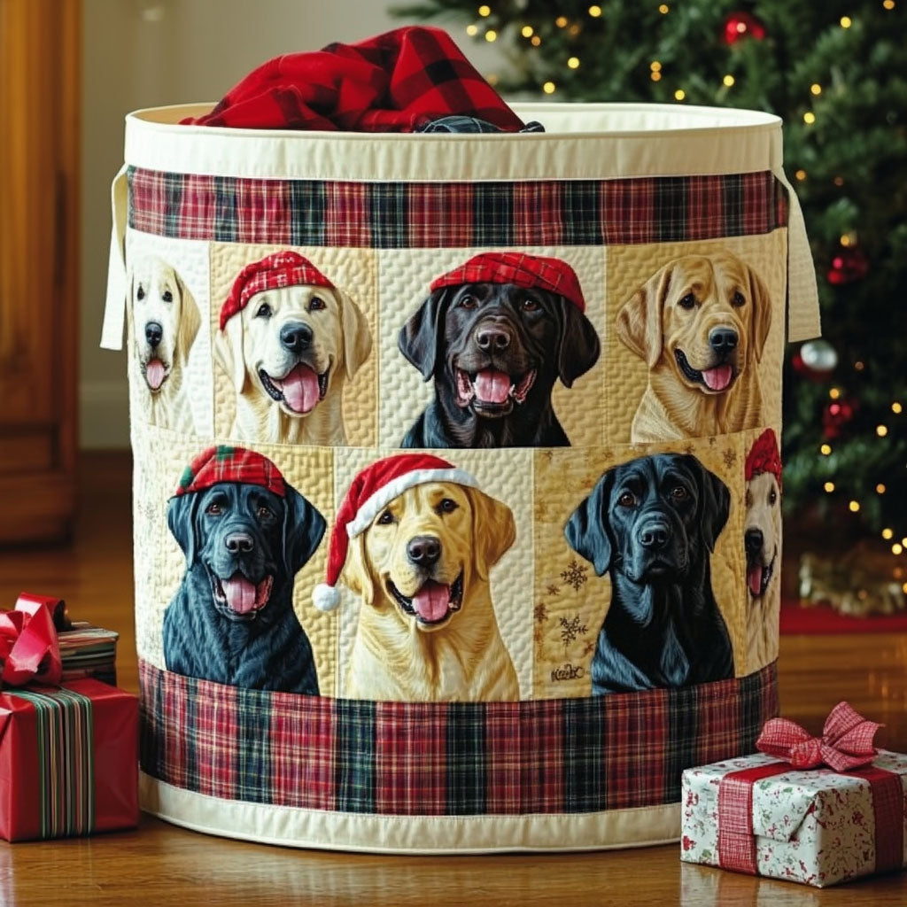 Joyful Retriever Quilted Laundry Basket NCU0PTT1260