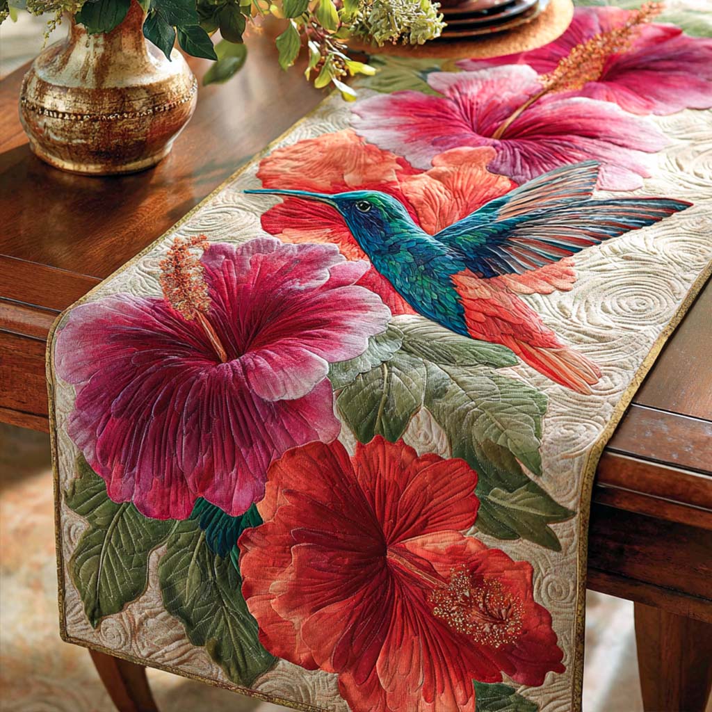 Kissing Flower Quilted Table Runner NCU0NNT2190