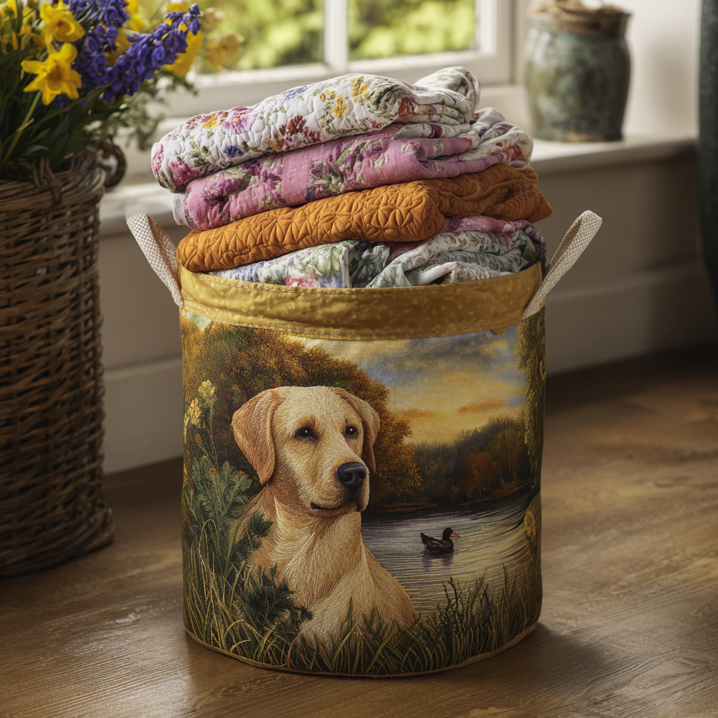 Labrador Spirit Quilted Laundry Basket NCU0DV1348
