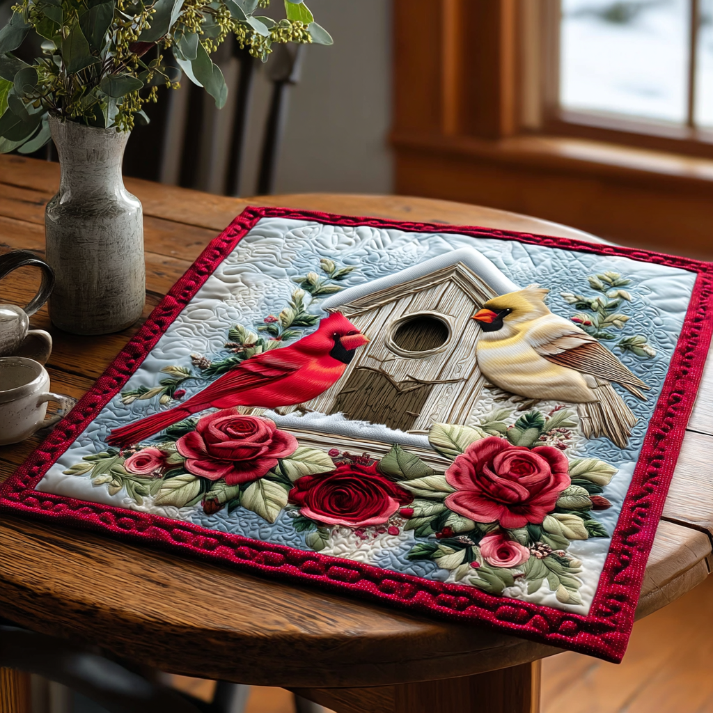 Lantern Cardinal Gathering Quilted Table Topper NCU0NXD810