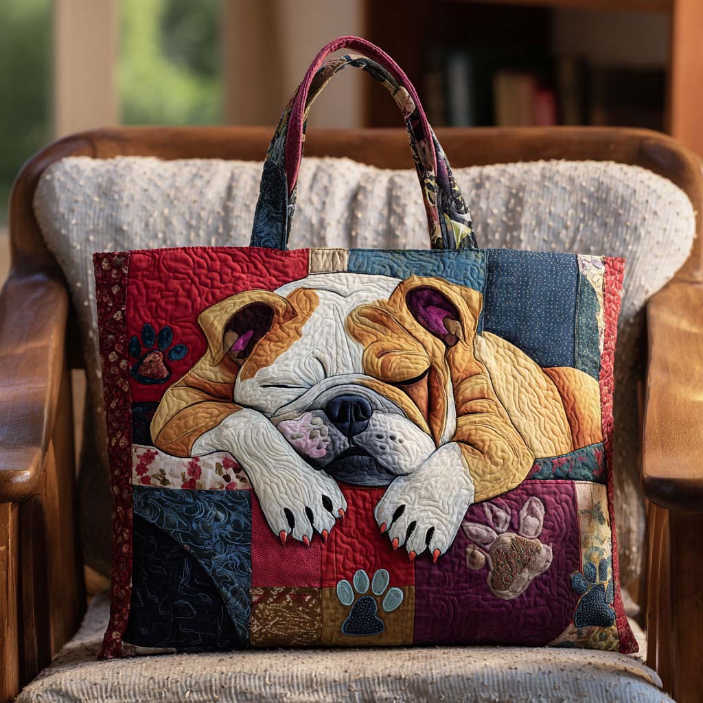 Lazy Pup Quilted Tote Bag NCU0PTT1829