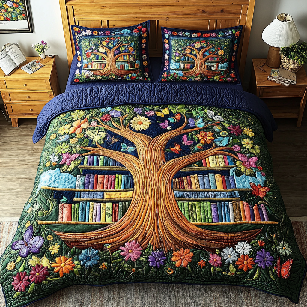 Leafy Books Duvet Cover Set NCU0PVL178