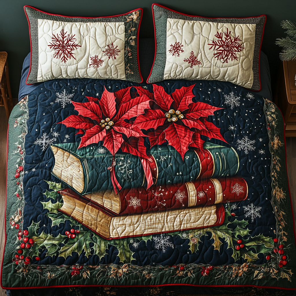Leafy Literary 3-Piece Quilted Bedding Set NCU0TL2080