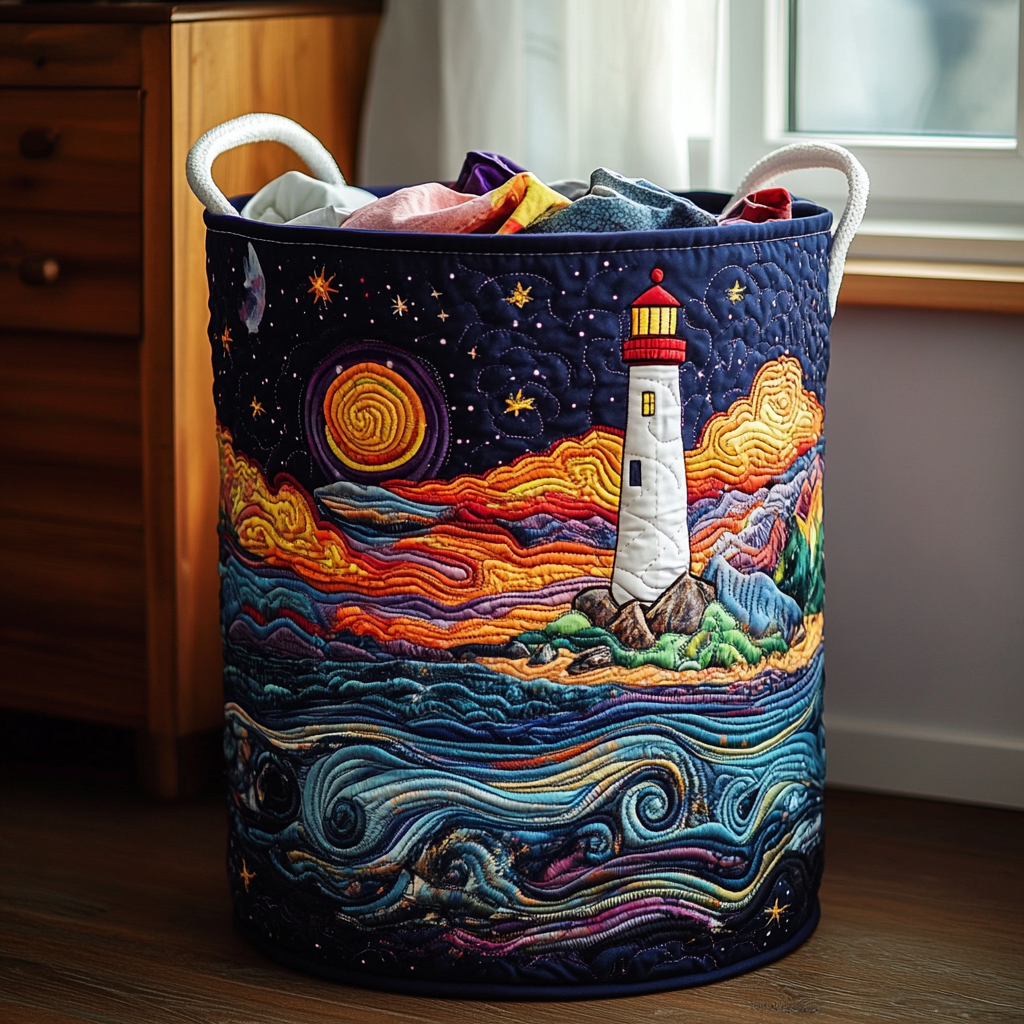 Lighthouse Dream Quilted Laundry Basket NCU0DDK729