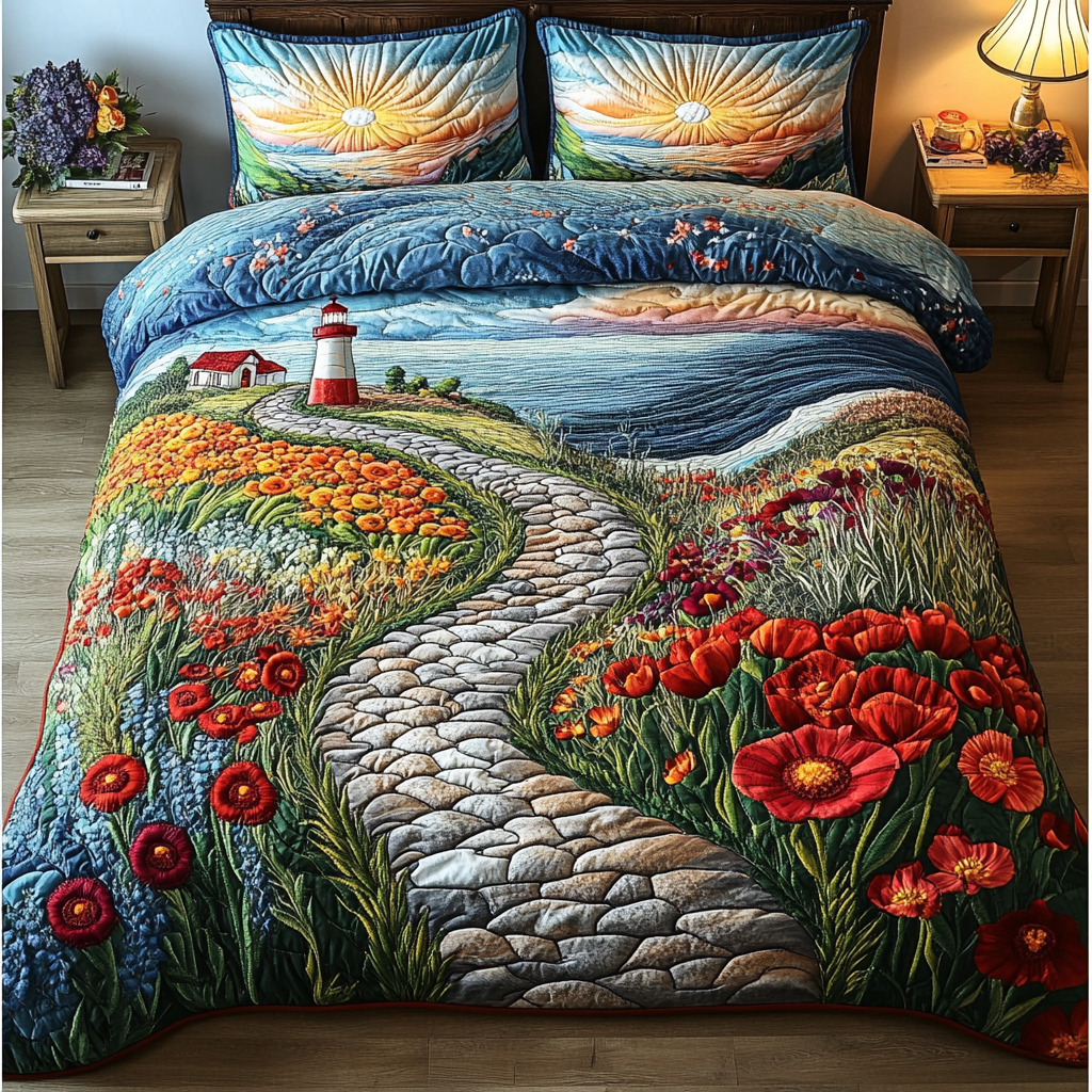 Lighthouse Dreams 3-Piece Quilted Bedding Set NCU0DDK111