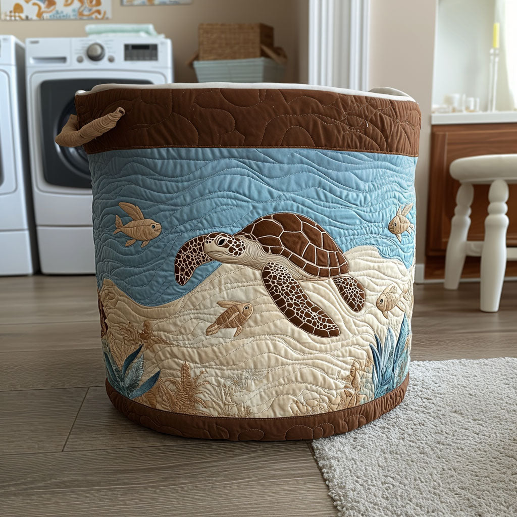 Little Lagoon Quilted Laundry Basket NCU0PTT700