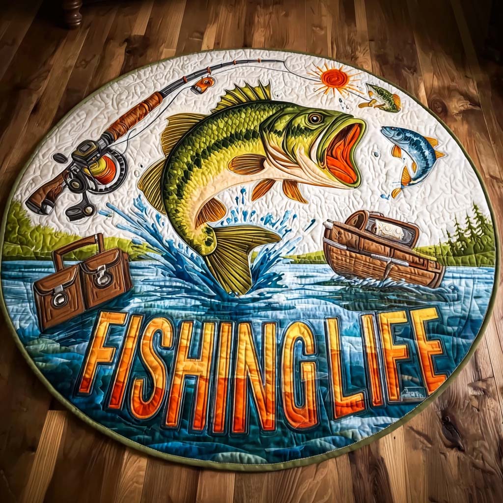 Lively Waters Quilted Round Mat NCU0NNT1924