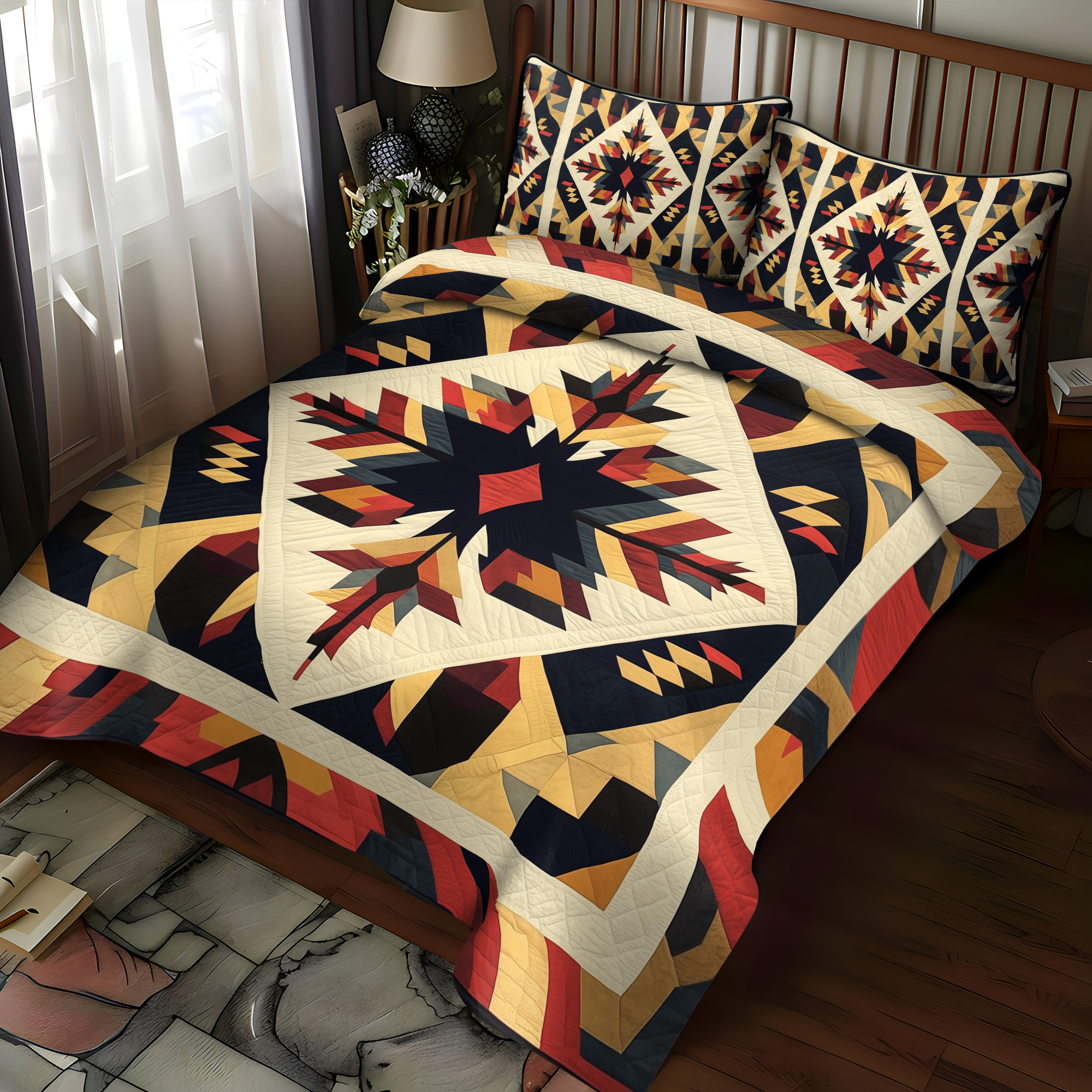 Lone Star Blaze 3-Piece Quilted Bedding Set NCU0DK1717