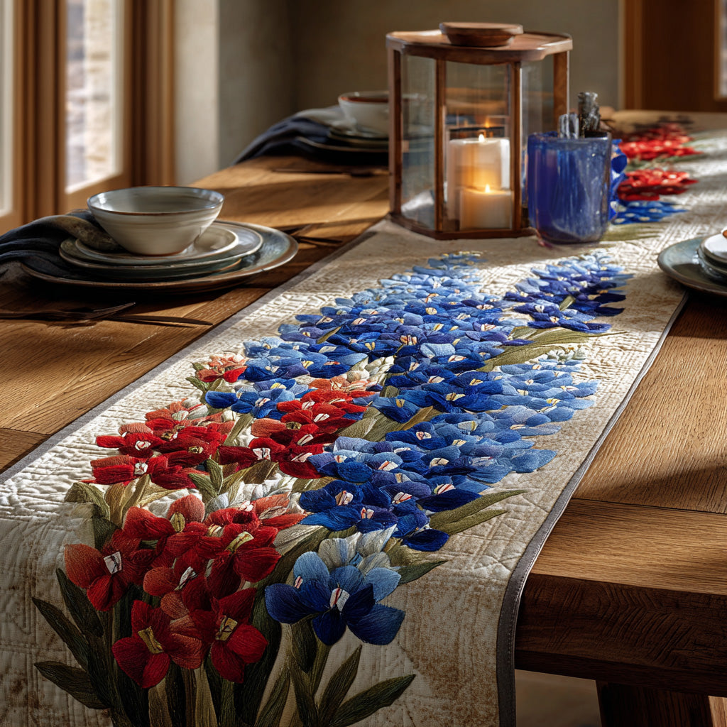 Lone Star Bloom Quilted Table Runner NCU0LDH089