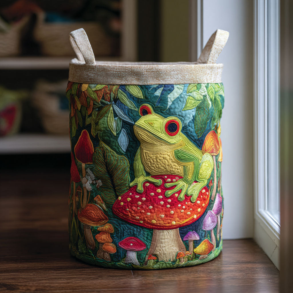 Lucky Frog Quilted Laundry Basket NCU0DDK2172