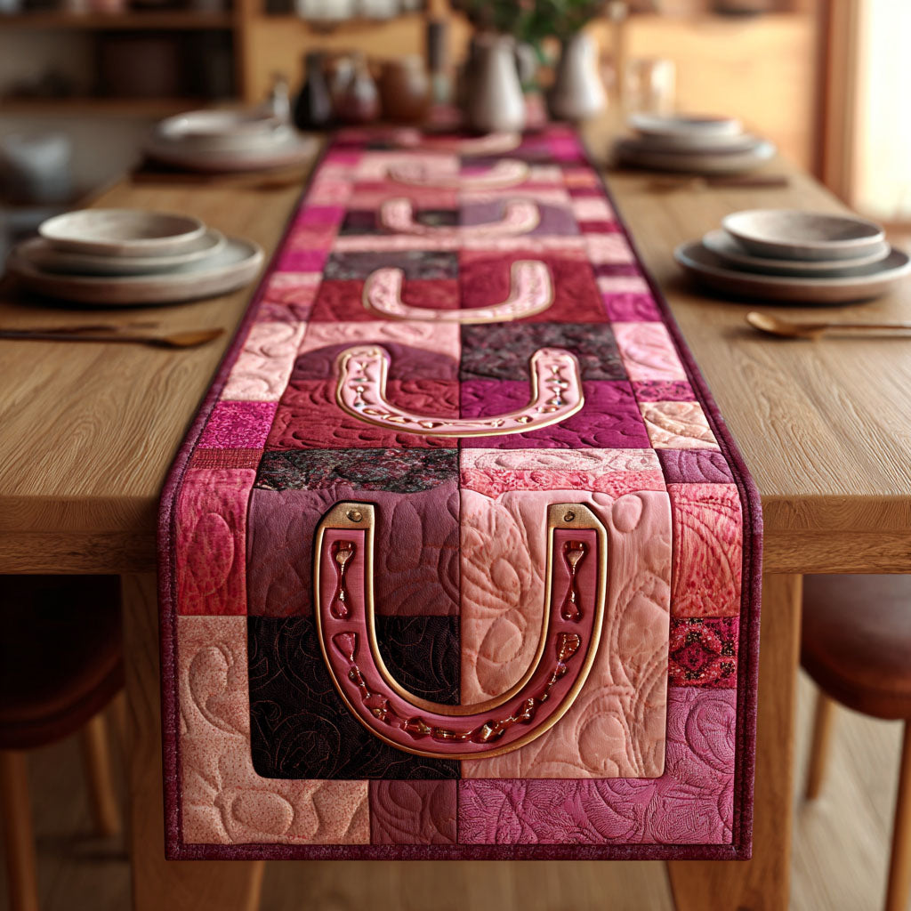 Lucky Horseshoe Quilted Table Runner NCU0NTV813