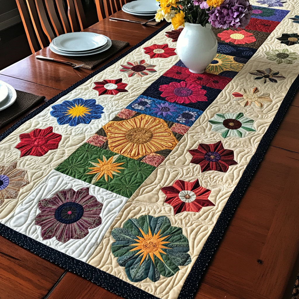 Luminous Circle Quilted Table Runner NCU0PTT606